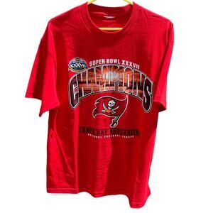 Tampa Bay Buccaneers Vintage 2003 Superbowl XXXVII NFL Red Shirt Mens Large